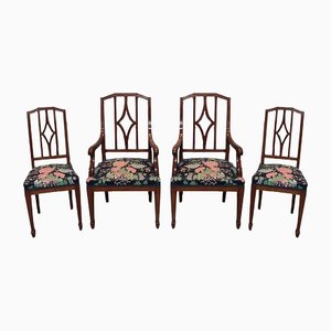 Poltrone e sedie in mogano, XX secolo, set di 4