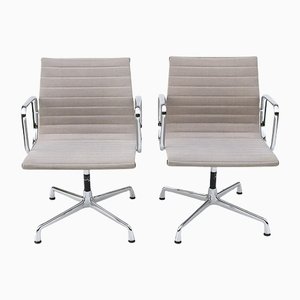 Aluminium Chair EA 108 Swivel Armchairs by Charles & Ray Eames for Vitra, Set of 2