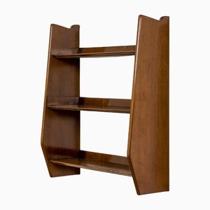 Librería colgante con tres estantes de madera de Ignazio Gardella, años 50