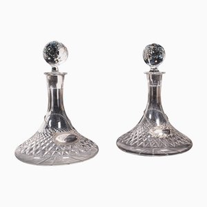 Englische Vintage Vintage Glas Karaffen, 2er Set