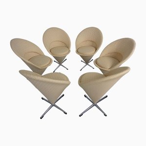 Early Cone Chairs by Verner Panton for Plus-Linje, 1950s, Set of 6