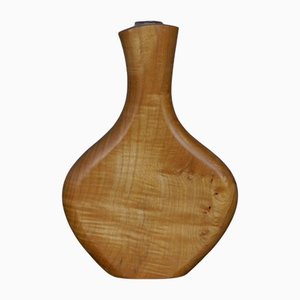 Maple Wood and Glass Sculptural Vase, 1980s