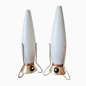 Lámparas de mesa Zukov Rocket Mid-Century, años 60. Juego de 2
