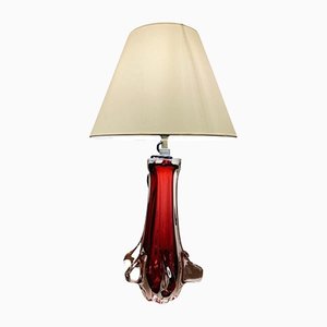 Ruby Red Table Lamp in the Style of Seguso, 1960s