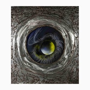 Lunar Fantasy, Original Mixed Media on Canvas, Late 20th Century