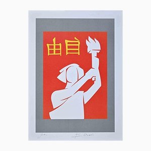 Bettino Craxi, Liberty, Original Lithograph, 1989