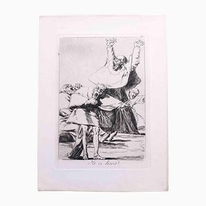 Francisco Goya, Ya es hora from Los Caprichos, Original Etching, 1878