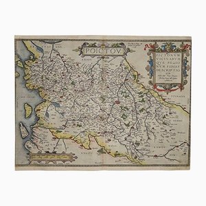 Abraham Ortelius, Map of Poitiers, Original Etching, 1584