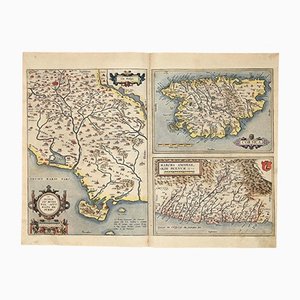 Abraham Ortelius, Cartes de Sienne, Ancône et Corse, Gravure à l'Eau-Forte, 1584