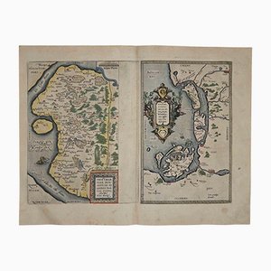 Mapa de Abraham Ortelius, Thietmarsiae Et Wandalicae, Grabado original, 1584