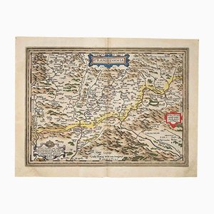 Abraham Ortelius, Mapa de Transilvania, aguafuerte original, 1584