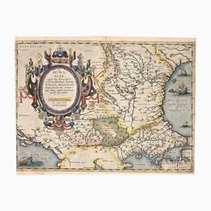 Abraham Ortelius, Mappa della Romania, acquaforte originale, 1584