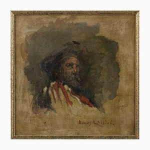 Amos Cassioli, Portrait of Giuseppe Garibaldi, Oil Painting, 19th Century