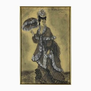 Erhard Klepper, Noble Woman, Original Drawing, 1948