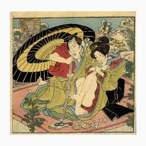 Utagawa Kunisada (Toyokuni III), Shunga, Original Holzschnitt, 1850er