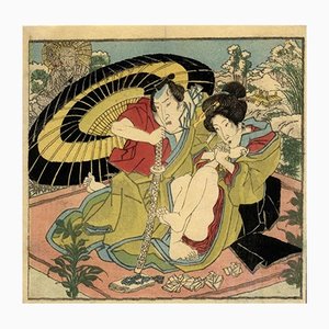 Utagawa Kunisada (Toyokuni III), Shunga, Original Woodcut, 1850s