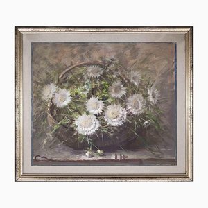 Maurizio Massi, Flowers Basket, Oil on Canvas, 1990s
