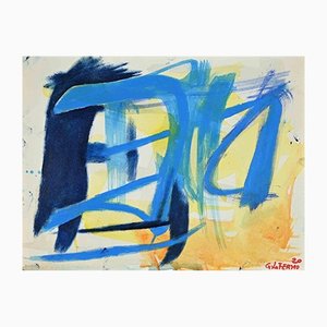 Giorgio Lo Fermo, Abstrakte Komposition, Original Tempera und Aquarell, 2020