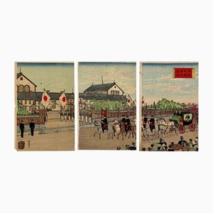 Ginko Adachi, The Opening of the Temporary Diet, Original Woodcut, 1890s