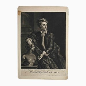 Johann Jakob Haid, Portrait of Johann Kepezky, Original Etching, 1734