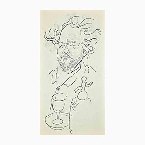 Adolf Reinhold Hallman, Portrait, Original Drawing, Mid-20th Century