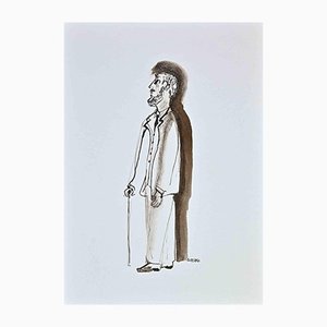 Roberto Cuccaro, Portrait of an Old Man, Original Drawing, 2000s