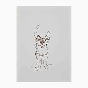 Roberto Cuccaro, Woman Dressing Up 1, Dibujo original, década de 2000