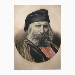 Portrait of Giuseppe Garibaldi, Original Lithograph, Early 20th Century