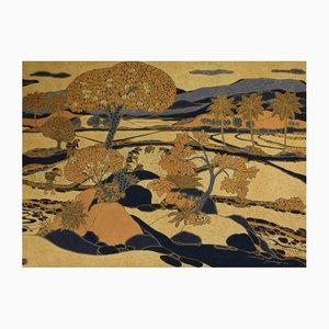 J. Soedijono, Landscape with Trees, Original Wax, 1976