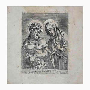 Jésus et Vierge Marie, Gravure à l'Eau-Forte, Fin 18ème Siècle
