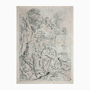 Incisione originale di Pietro Testa, scena sacra, inizio XVIII secolo