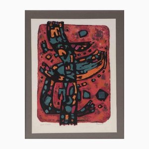 Lithographie Originale Alfred Manessier, Composition Abstraite - Mid 20th-Century