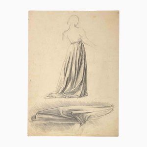 Aurelio Mistruzi, Femme de Derrière, Dessin, 20ème Siècle