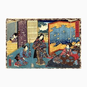 Utagawa Kunisada (Toyokuni III), Genjie, Holzschnitt, 1852