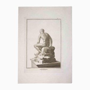 Pietro Campana, Hermes, Ancient Roman Statue, Original Etching, 18th-Century