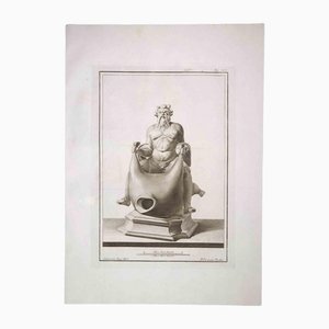 Pietro Campana, Dionysus, Ancient Roman Statue, Original Etching, 18th-Century