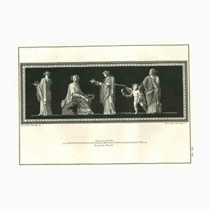 Philip Morghen, Antike Römische Malerei, Original Radierung, 18. Jh