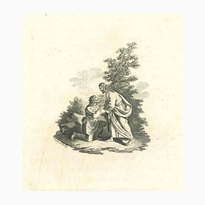 Philip Audinet, Escena del Evangelio, Grabado original, 1810