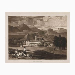 Thomas Lupton, View of Vallombrosa, Original Etching, 1833