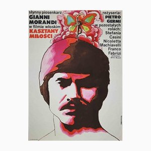 Vintage Slynny Piosenkarz Poster, 1970