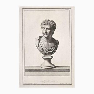 Ancient Roman Bust, Original Etching, 18th-Century