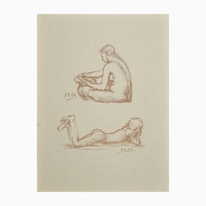 Pierre Puvis De Chavannes, Nudes, Litografía, finales del siglo XIX