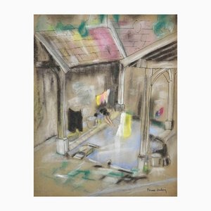 Pierre Dubois, The Wash House, Dessin Original, Mid 20th-Century