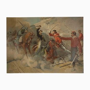 After Quinto Cenni, Garibaldinian Soldiers, Original Lithograph, 19th-Century