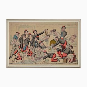Toilette Militaire, Original Lithograph, 1880s