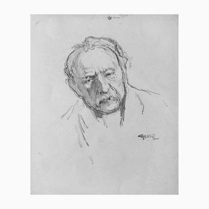 Georges Gobo, Portrait, Original Drawing, Early 20th-Century