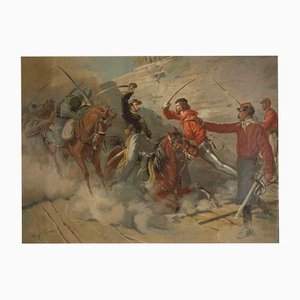 Après Quinto Cenni, Soldats Garibaldiniens, Lithographie, 19ème Siècle