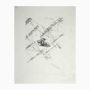 Airplane, Original Etching and Drypoint, Mid 20th-Century