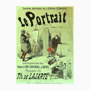 Póster de teatro Le Portrait, principios del siglo XX