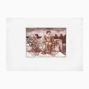 Riccardo Morena, The Kiss, Etching, 20th-Century